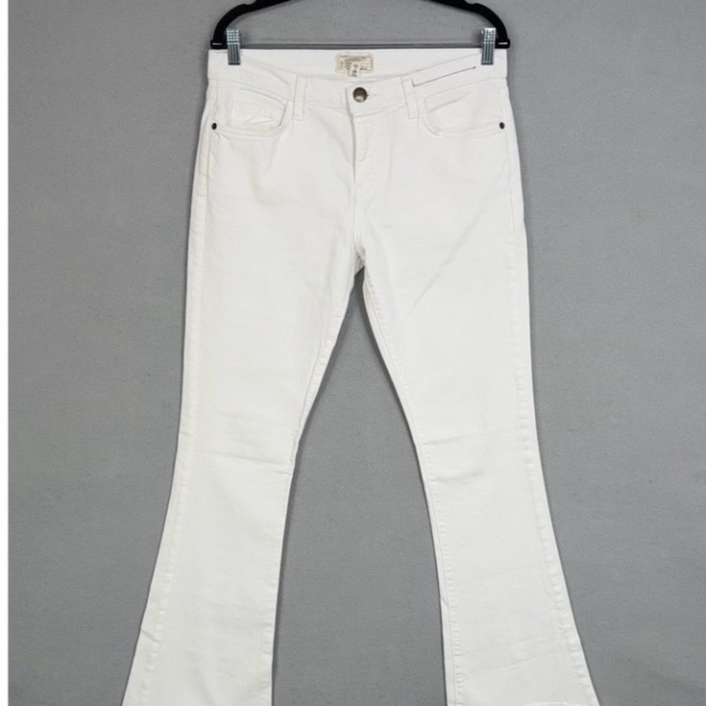 Current Elliott Jeans Womens 29 White The Flip Flop Mid Rise Flare Frayed Hem - Picture 1 of 13